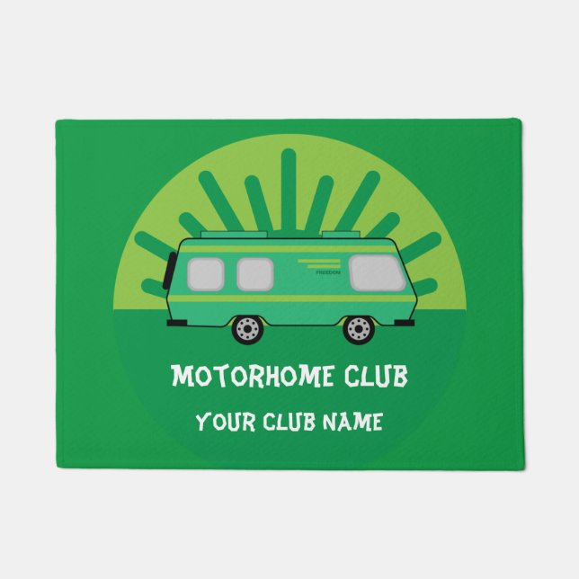 Felpudo Clústeres De Coffee Mug De Los Clubes De Caravana  (Anverso)