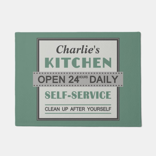 Felpudo Cocina - nombre de encargo - esteras de puerta (Anverso)