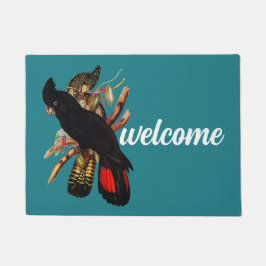 Felpudo Cockatoo negro vintage | Elizabeth Gould años 1800