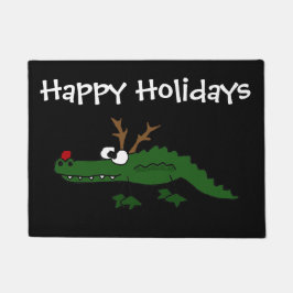 Felpudo Cocodrilo divertido del navidad como reno