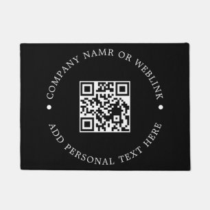 Felpudo Código QR minimalista moderno de bienvenida empres
