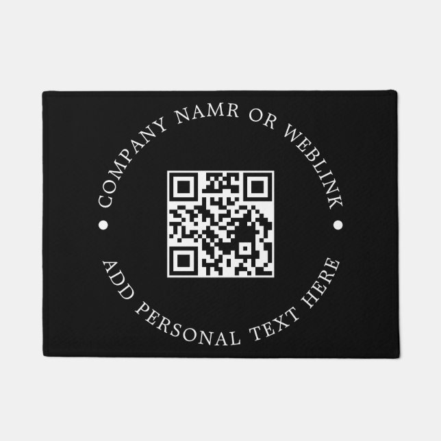 Felpudo Código QR minimalista moderno de bienvenida empres (Anverso)