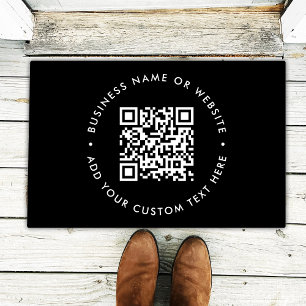 Felpudo Código QR   Negra Empresa Moderna Bienvenida Mínim