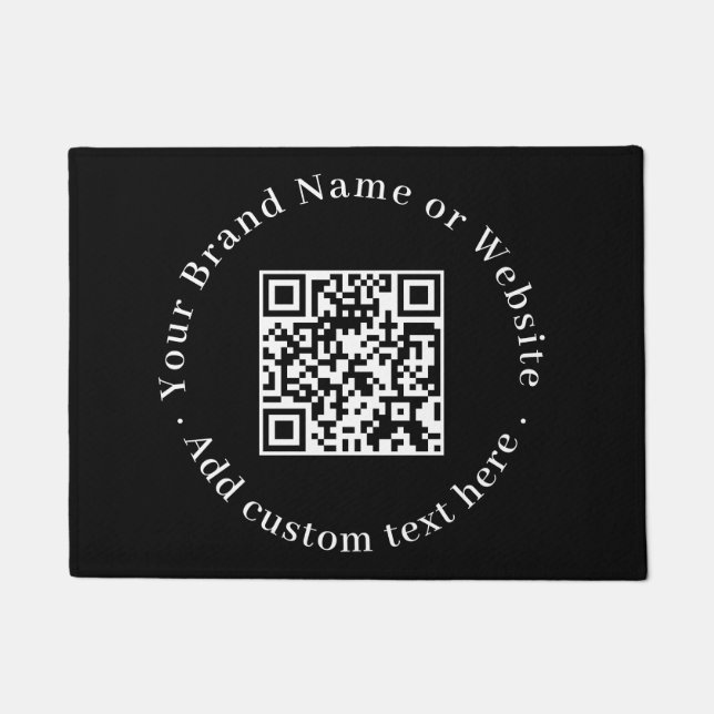 Felpudo Código QR Negro Personalizado | Bienvenida a Empre (Anverso)