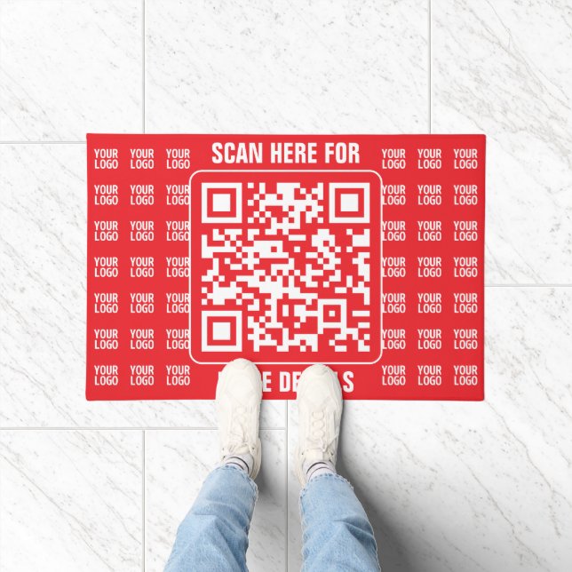 Felpudo Código QR promocional (editable) con patrón de log (Interior)