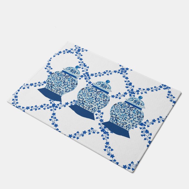 Felpudo Cojín decorativo Blue Ivy Ginger Jar Jars (Angular)