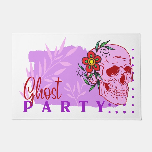 Felpudo Colección de sellos de Halloween "fiesta fantasma" (Anverso)