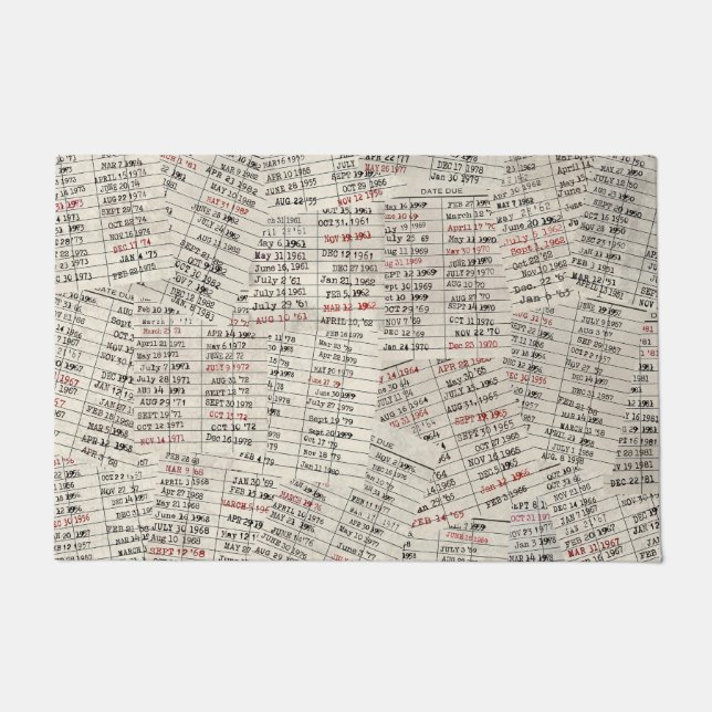 Felpudo Colección de tarjetas de biblioteca antigua (Anverso)