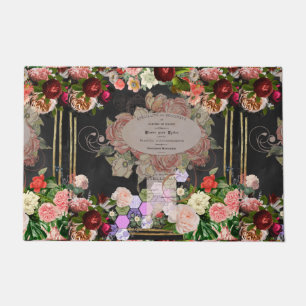 Felpudo Collage chic de Shabby, moda francesa, rústico rur