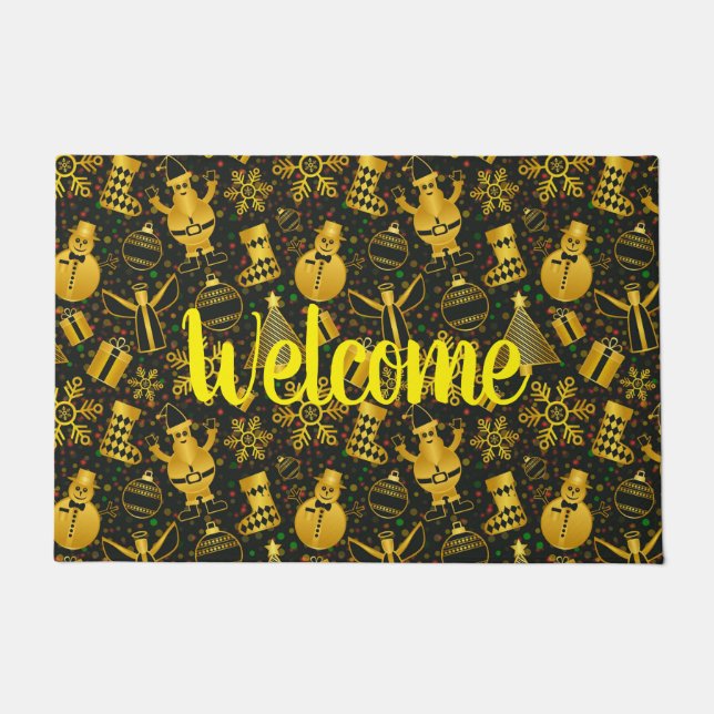 Felpudo Collage de Navidades metálicos (Anverso)