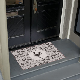 Felpudo Collage rústico de animales de granja de cosecha d