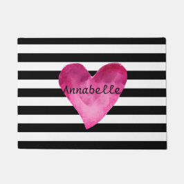 Felpudo Color de agua rosa negro + franjas blancas Nombre 