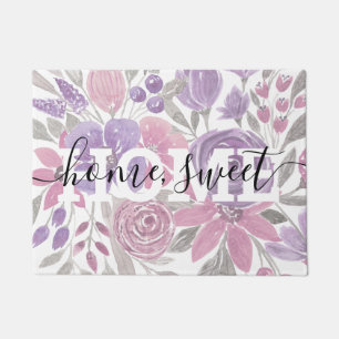 Felpudo Color de agua verde azulado rosa morado claro verd