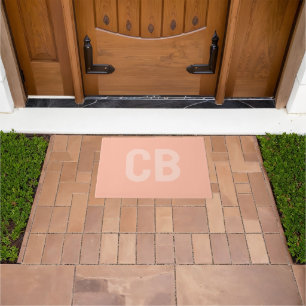 Felpudo Color de tendencia Blanda Peach Monograma Doormat