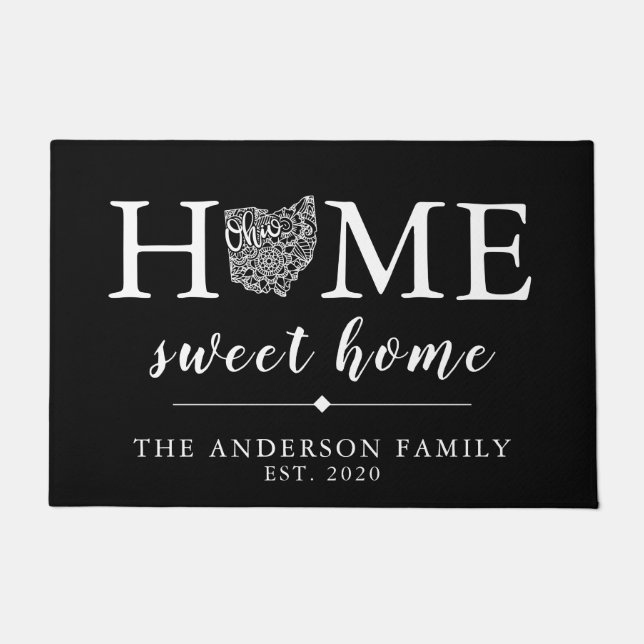 Felpudo Color editable OHIO Estado personalizado (Anverso)