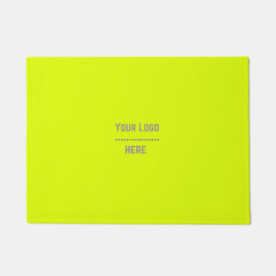 Felpudo color sólido amarillo fluorescente - su logotipo