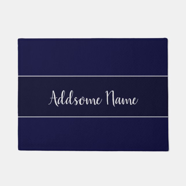 Felpudo Color sólido moderno Navy estilo azul (Anverso)