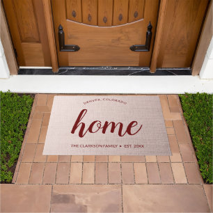 Felpudo Colorado Home State Slate Pink Personalizado