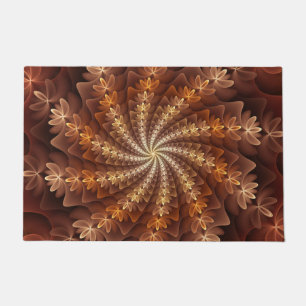 Felpudo Colores Cálidos, Patrón de Arte Fractal Moderno Al