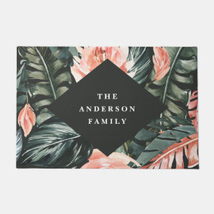 Felpudo Colores de agua tropical follaje decoración de hog