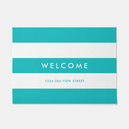 Felpudo Colores de fondo editables de franjas blancas bien