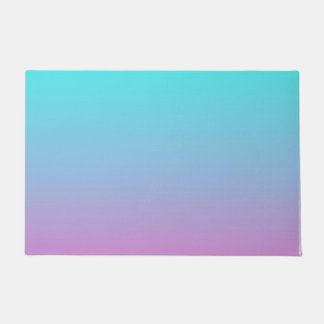 Felpudo Colores de sirena gradiente rosa morado aqua oscur