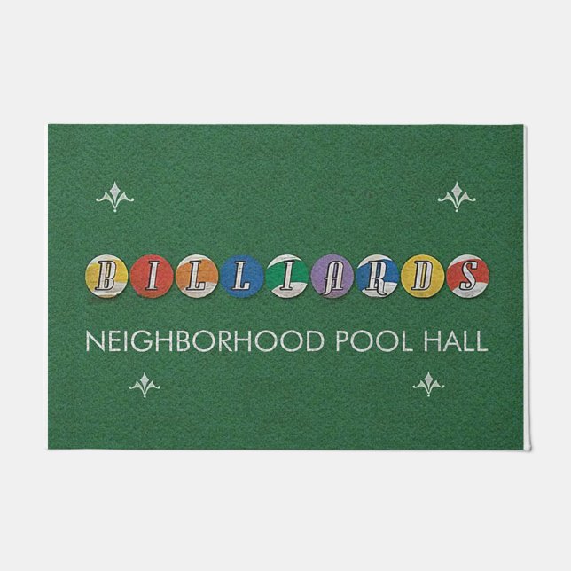 Felpudo Colorful Billiards Doormat, Pool Game (Anverso)