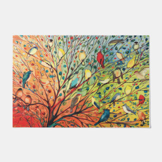 Felpudo Colorful Birds Doormat, Lovely Mat, Floral Doormat