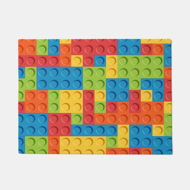 Felpudo Colorful bricks kids pattern (Anverso)