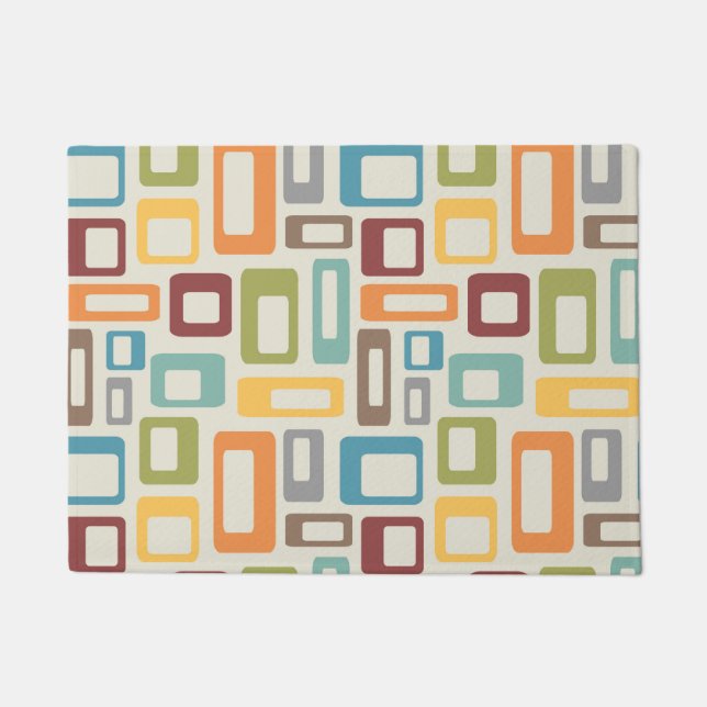 Felpudo Colorful Mid Century style shapes (Anverso)