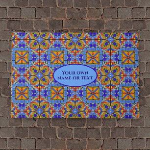 Felpudo Colorida Catedral Mosaico Floor y tu texto