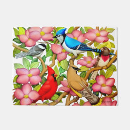Felpudo Coloridas aves silvestres Art Doormat