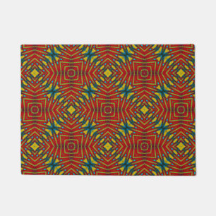 Felpudo Colorido azul rojo Boho hippie único tribal