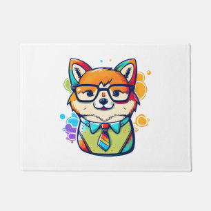Felpudo Colorido Kawaii Shiba Inu Hipster 2