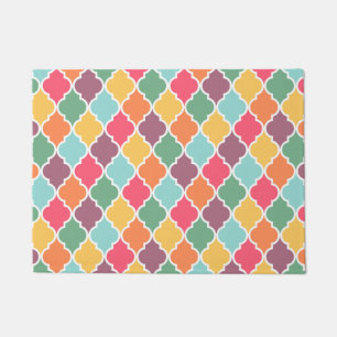 Felpudo Colorido patrón de quatrefoil oriental