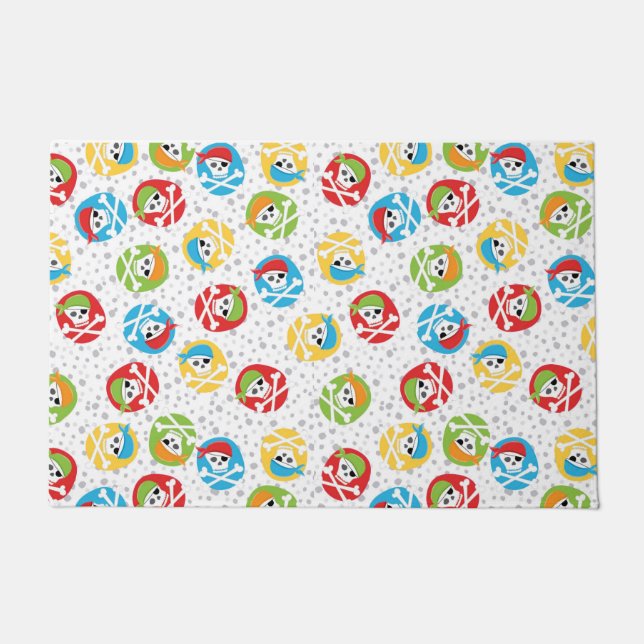 Felpudo coloridos cráneos piratas (Anverso)