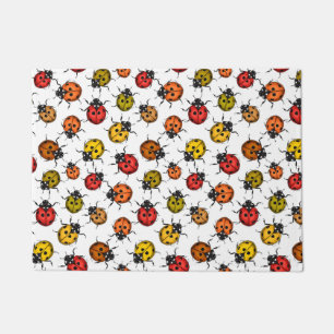 Felpudo Coloridos ladybugs sobre blanco