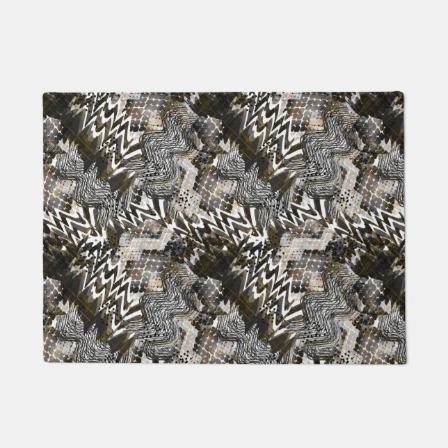 Felpudo Combinado, étnico, africano. (Anverso)