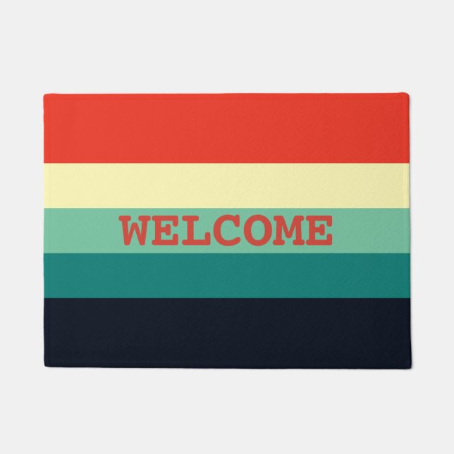 Felpudo Combo de cinco colores - Rojo amarillo verde azul  (Anverso)