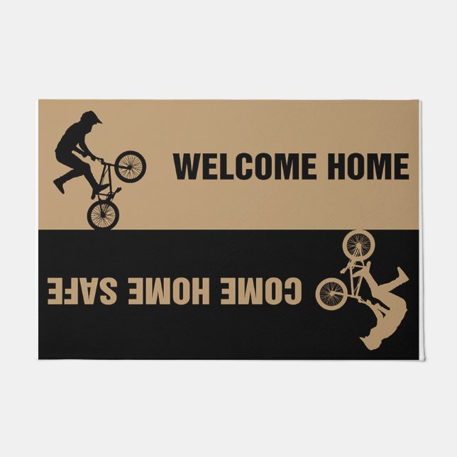 Felpudo Come Home Safe Welcome Home Biking (Anverso)