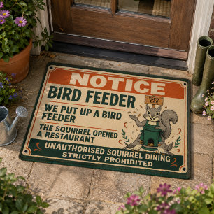 Felpudo Comedor de pájaros de ardilla divertido puerta ext