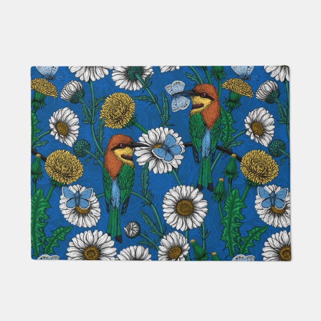 Felpudo Comedores de abejas con azul (Anverso)