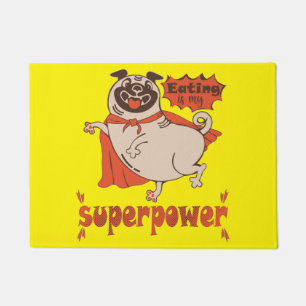Felpudo Comer es mi sobrenombre rojo cloak pug estilo cómi
