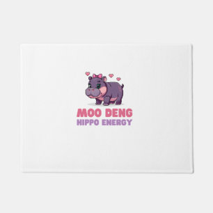 Felpudo Cómico MOO DENG HIPPO ENERGÍA Animal Lover Hippo T