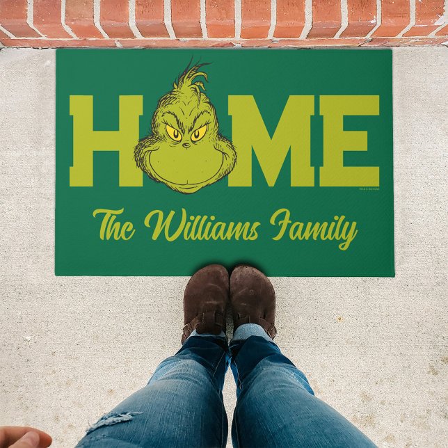 Felpudo Cómo grinch Stole Navidades Classic Grinch (Doormat outside)