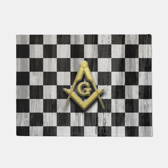 Felpudo Compas cuadradas y cheques (Anverso)