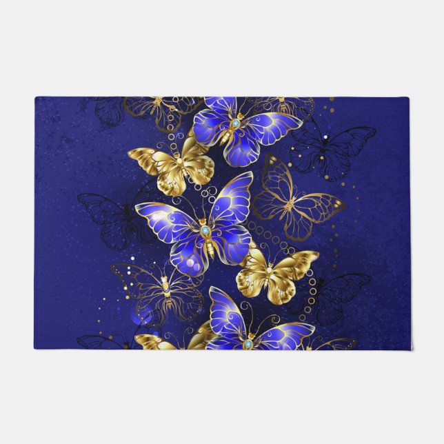 Felpudo Composición con mariposas de zafiro (Anverso)