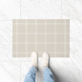Felpudo Comprobación del panel de ventanas blanco y beige