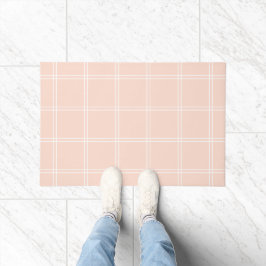 Felpudo Comprobación del panel de ventanas rosa y blanco d