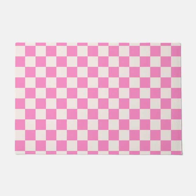 Felpudo Comprobación rosa, Patrón de tablero de cheques, r (Anverso)